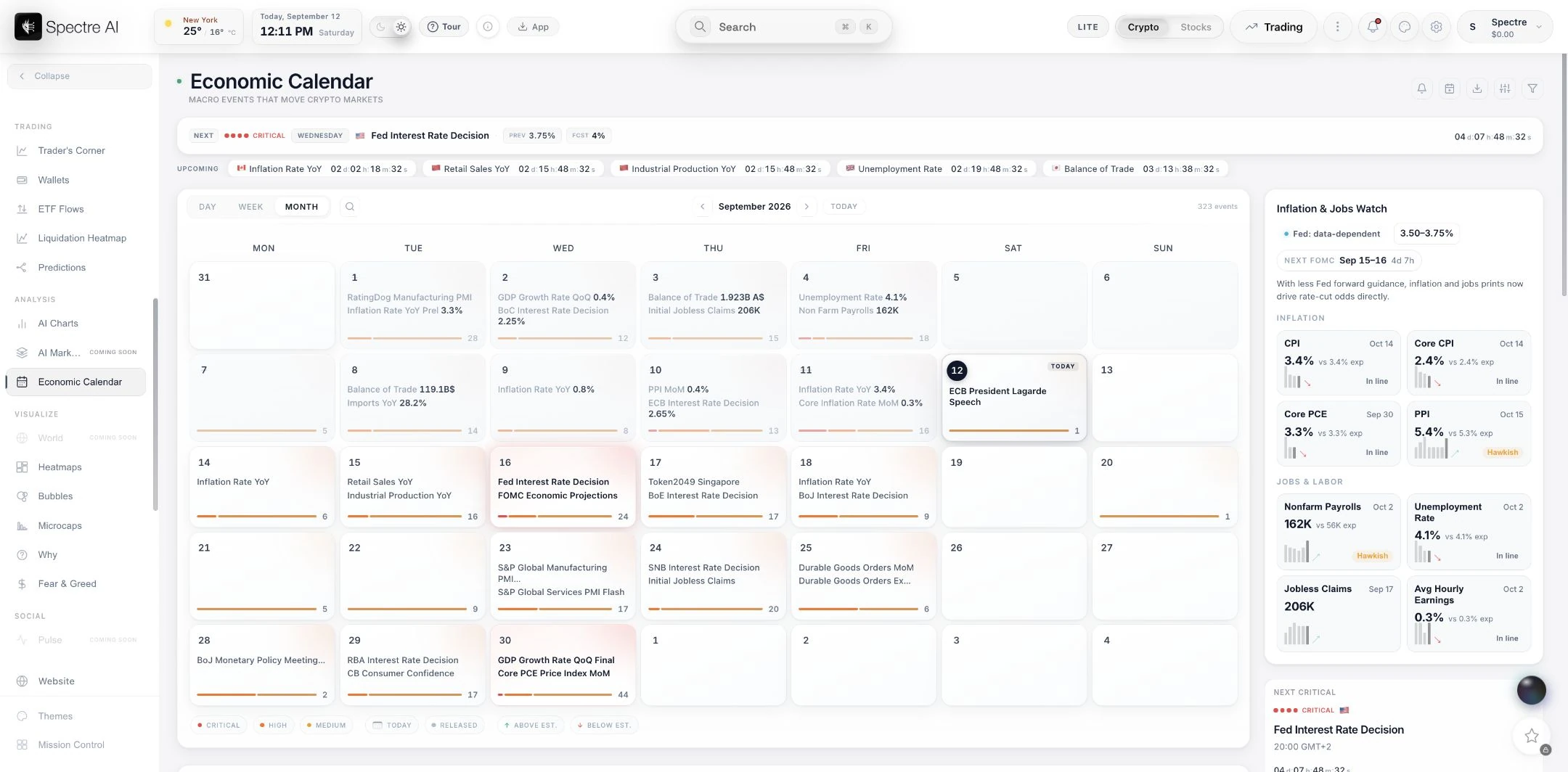 Economic Calendar — official app capture
