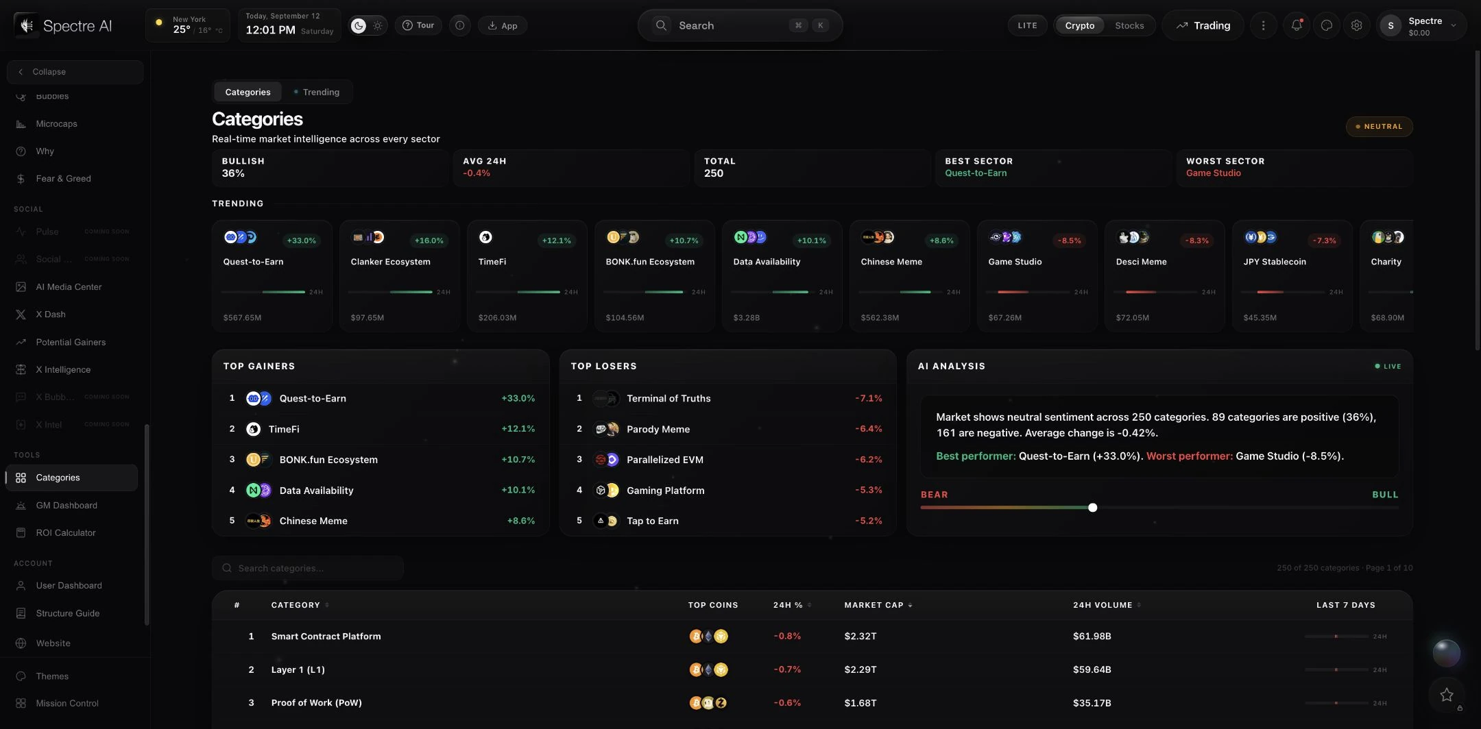 Categories — official app capture