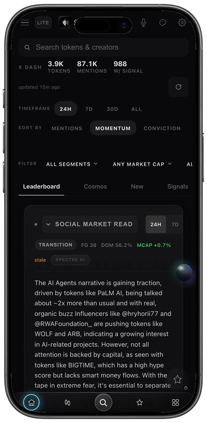Spectre social intelligence on mobile